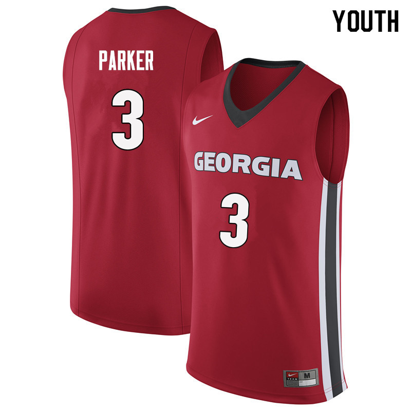 Youth #3 Juwan Parker Georgia Bulldogs College Basketball Jerseys Sale-Red